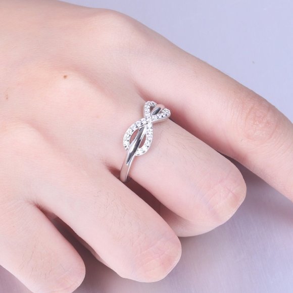 925 silver ring with cz stone, silver jewelry for women, size 6-9 - Picture 2 of 9